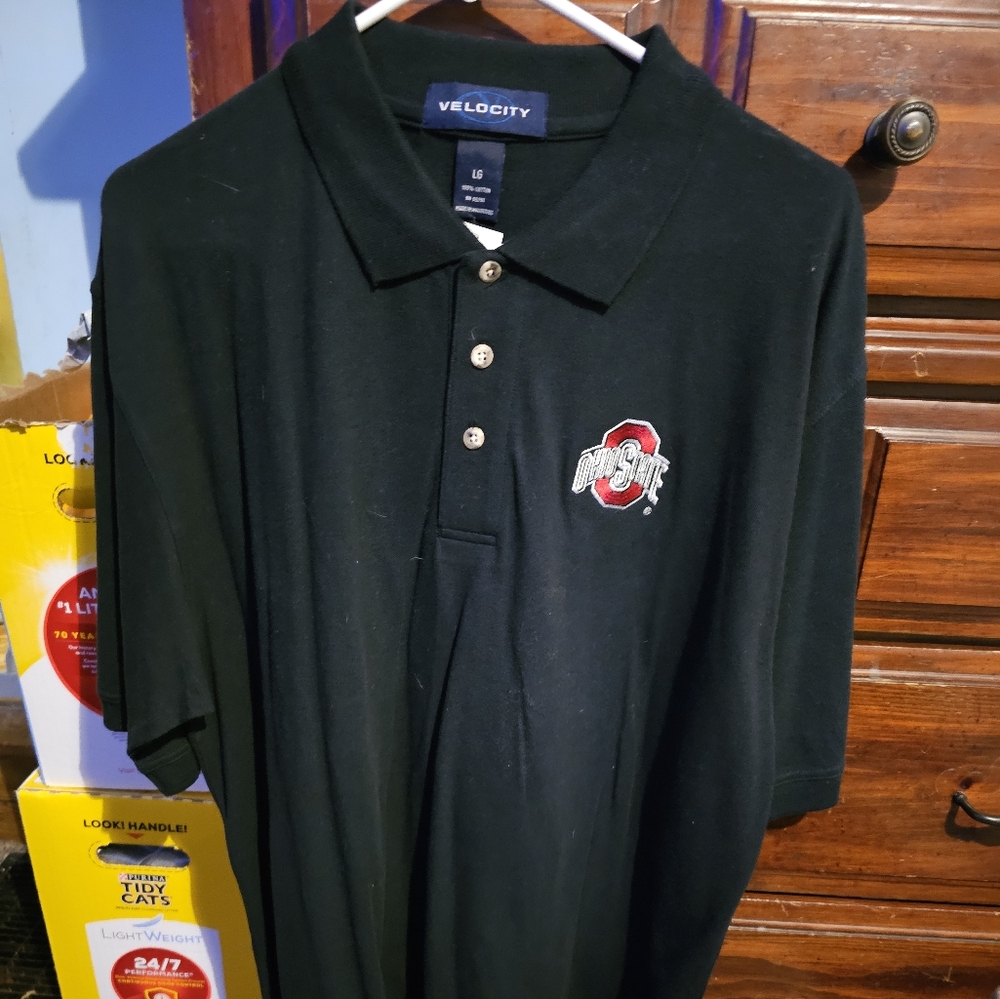 !!.               Mens L Black  Polo Shirt.   S5